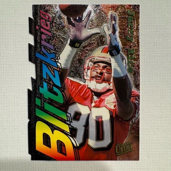 1997 Jerry rice fleer ultra blitzkrieg speciality card mint condition 11 of 18 - Picture 2 of 6